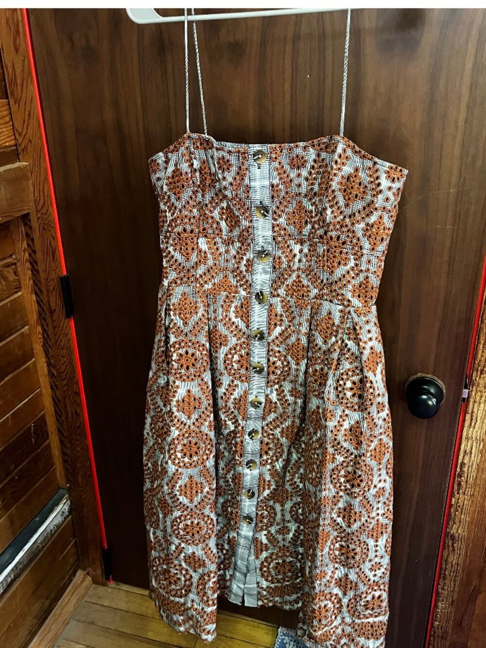 NWT Maeve Square-Neck Pleated Buttondown Dress - Size L